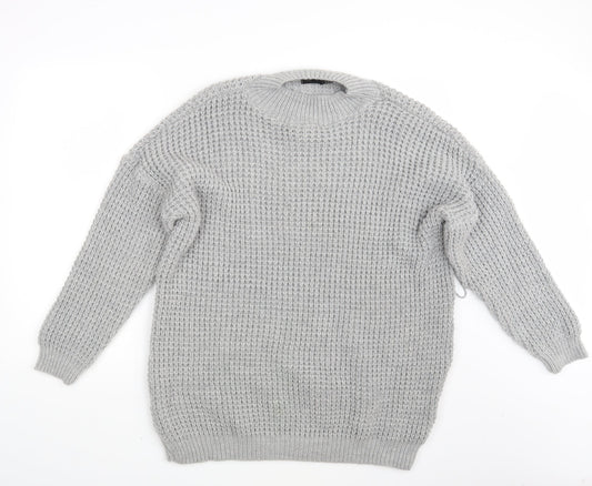 Womens UK Size 10 PRETTYLITTLETHING Grey Pullover Jumper
