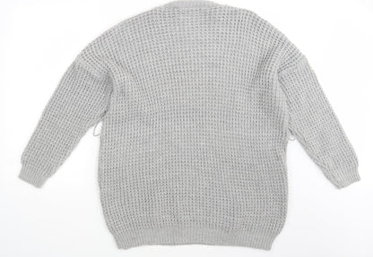 Womens UK Size 10 PRETTYLITTLETHING Grey Pullover Jumper