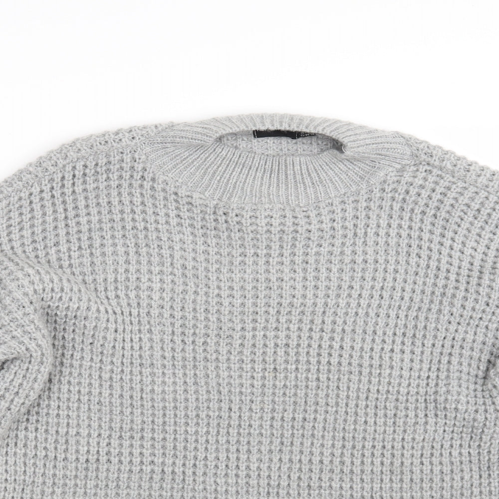 Womens UK Size 10 PRETTYLITTLETHING Grey Pullover Jumper