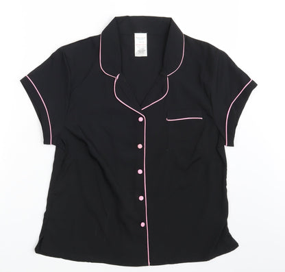 Womens UK Size 10 Peacocks Black Basic Button-Up