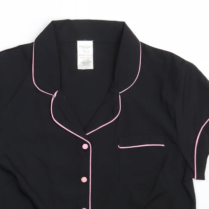 Womens UK Size 10 Peacocks Black Basic Button-Up