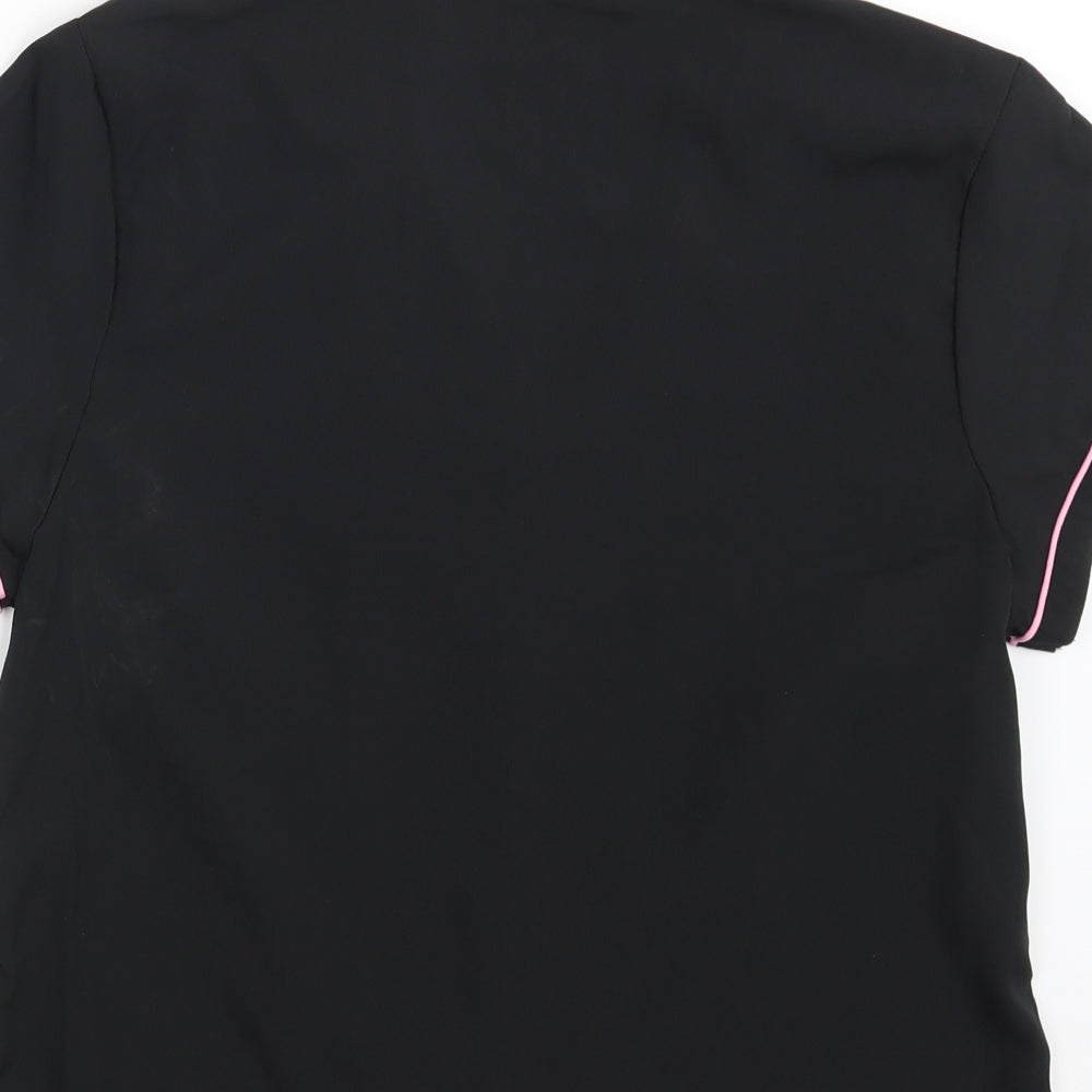 Womens UK Size 10 Peacocks Black Basic Button-Up