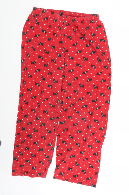 Bonmarché Womens Red Animal Print  Sweatpants Trousers Size 12 L24 in