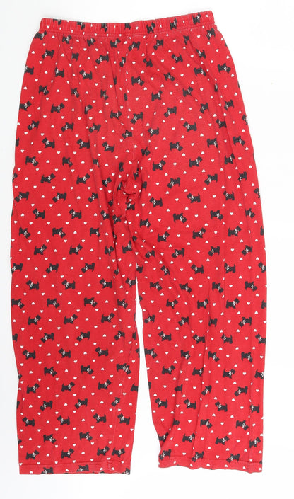 Bonmarché Womens Red Animal Print  Sweatpants Trousers Size 12 L24 in