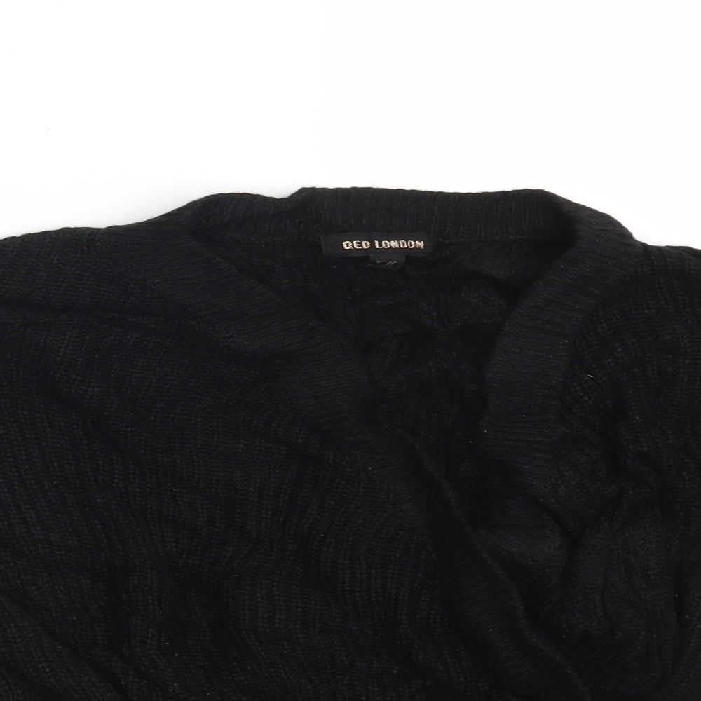Womens UK Size M QED London Black Pullover Jumper