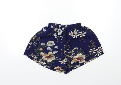 Preworn Womens Blue Floral  Sailor Shorts Size 24 in