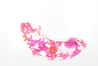 SheIn Womens Pink Floral  Cropped Blouse Size S