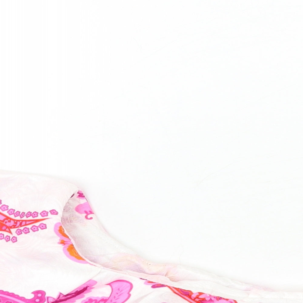 SheIn Womens Pink Floral  Cropped Blouse Size S