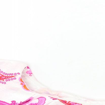 SheIn Womens Pink Floral  Cropped Blouse Size S