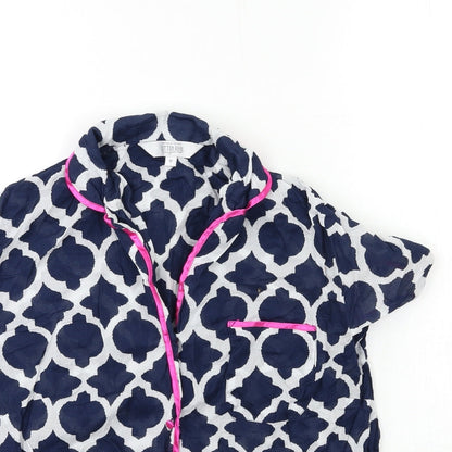 cotton real Mens Blue Geometric   Pyjama Top Size M