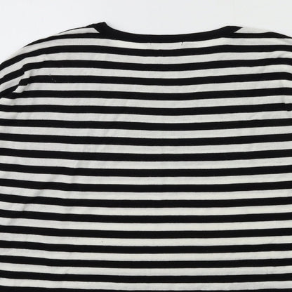 H&M Womens Black Striped Knit Pullover Jumper Size XS