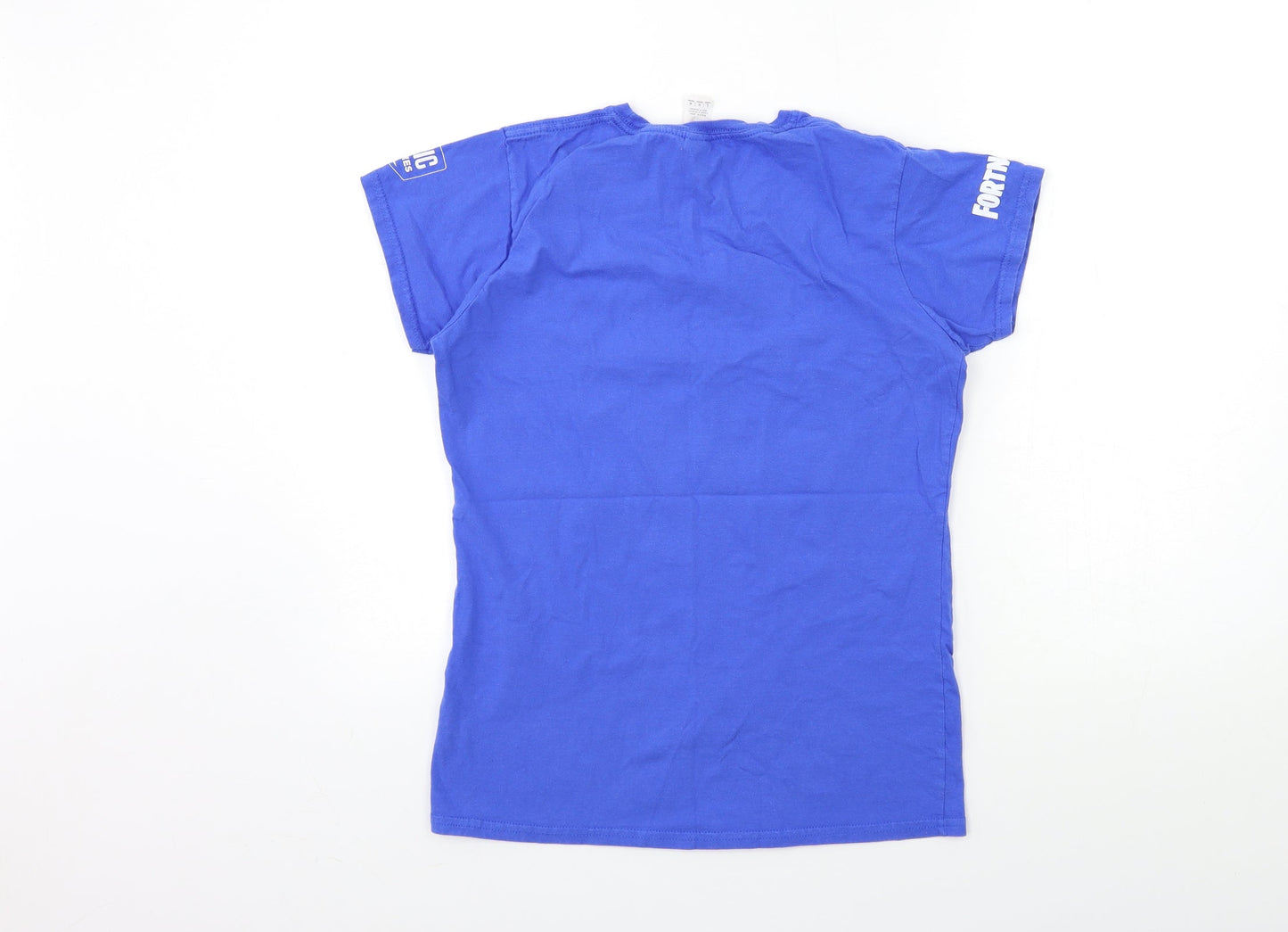 Womens UK Size L Gildan Blue Basic T-Shirt