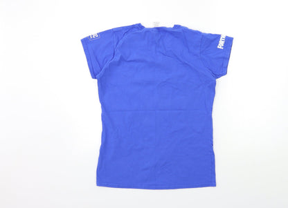 Womens UK Size L Gildan Blue Basic T-Shirt