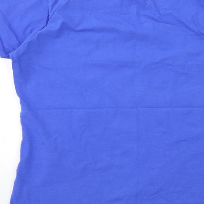 Womens UK Size L Gildan Blue Basic T-Shirt