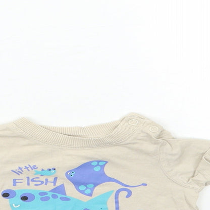 Mothercare Baby Beige   Basic T-Shirt Size 3-6 Months  - LITTLE FISH