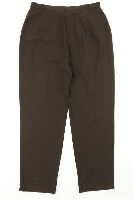 Womens UK Size 14 Marks & Spencer Regular Fit Dress Pants Brown Trousers