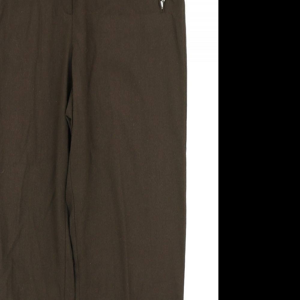 Womens UK Size 14 Marks & Spencer Regular Fit Dress Pants Brown Trousers