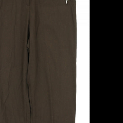 Womens UK Size 14 Marks & Spencer Regular Fit Dress Pants Brown Trousers