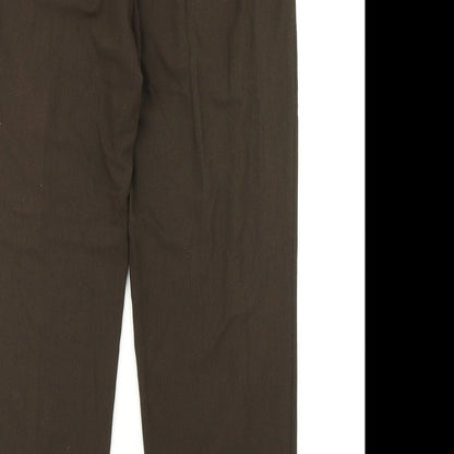 Womens UK Size 14 Marks & Spencer Regular Fit Dress Pants Brown Trousers