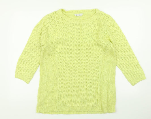 BHS Womens Yellow  Knit Pullover Jumper Size 14