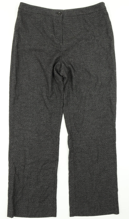 Womens UK Size 34 in Preworn Regular Fit Dress Pants Grey Trousers