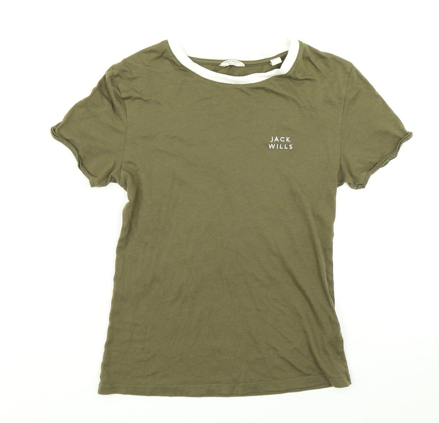 Womens UK Size 6 Jack Wills Green Basic T-Shirt