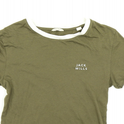Womens UK Size 6 Jack Wills Green Basic T-Shirt
