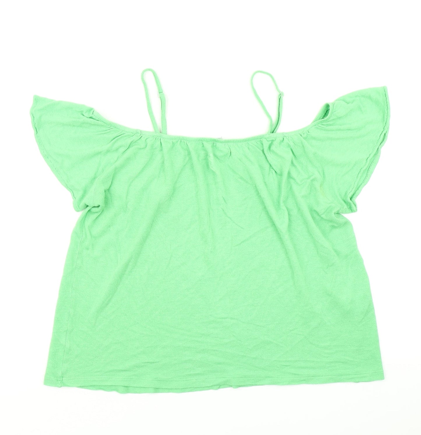 Womens UK Size M VERO MODA Green Basic Blouse