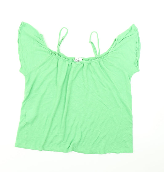 Womens UK Size M VERO MODA Green Basic Blouse
