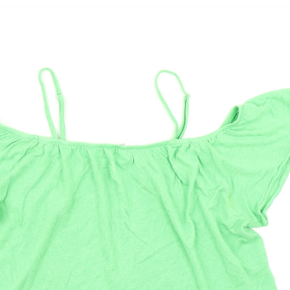 Womens UK Size M VERO MODA Green Basic Blouse