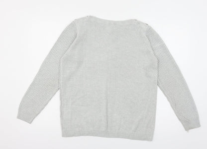 Womens UK Size 14 Isle Grey Pullover Jumper