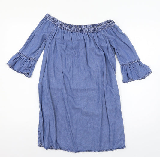 New Look Womens Blue  Denim A-Line  Size 8