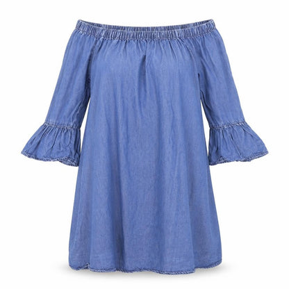 New Look Womens Blue  Denim A-Line  Size 8
