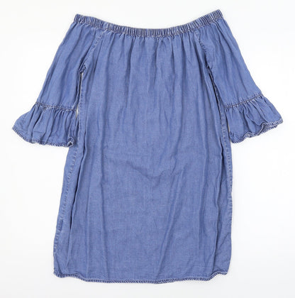 New Look Womens Blue  Denim A-Line  Size 8