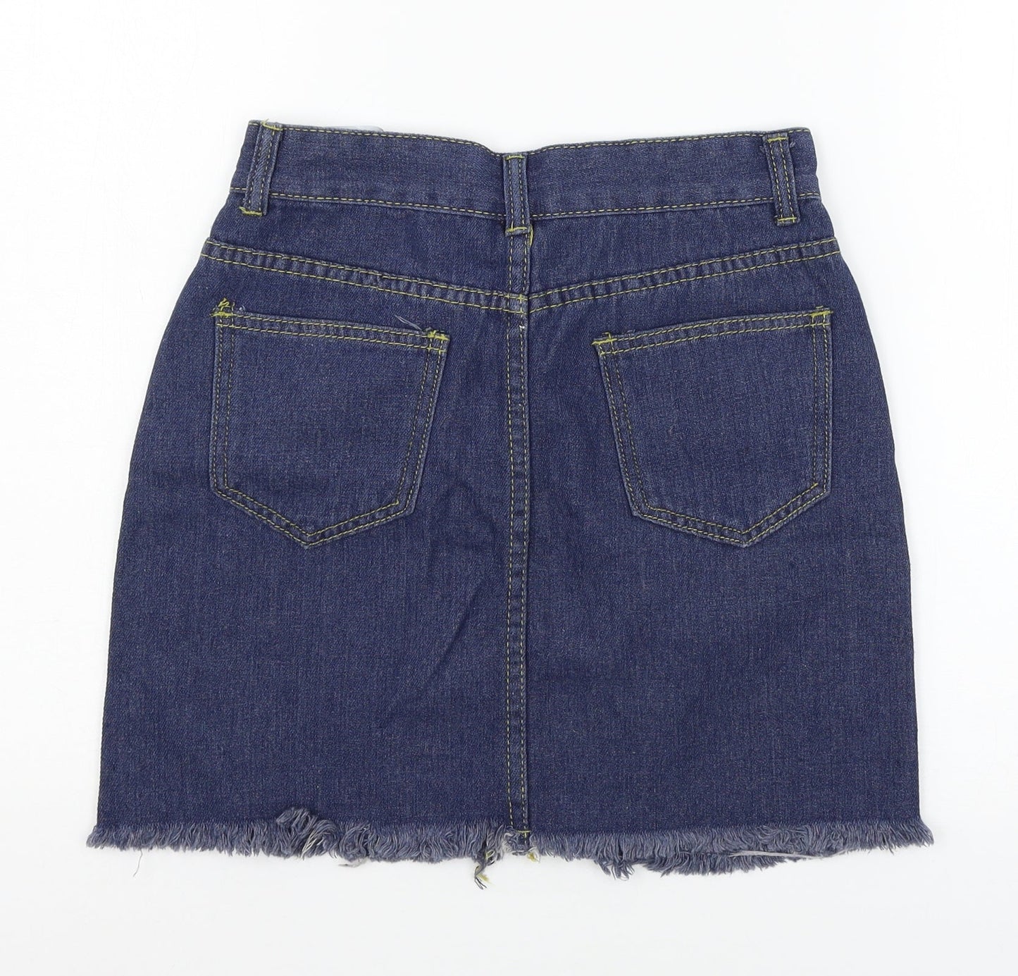 Womens UK Size S Preworn Mini Denim Skirt