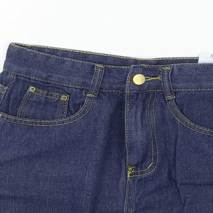Womens UK Size S Preworn Mini Denim Skirt
