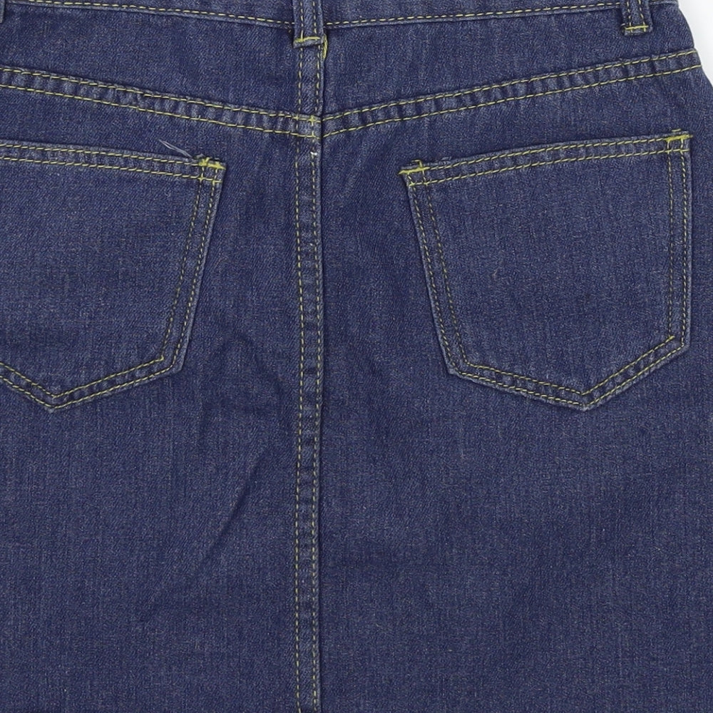 Womens UK Size S Preworn Mini Denim Skirt