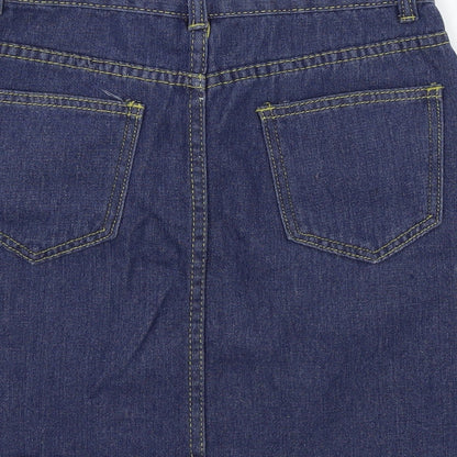 Womens UK Size S Preworn Mini Denim Skirt