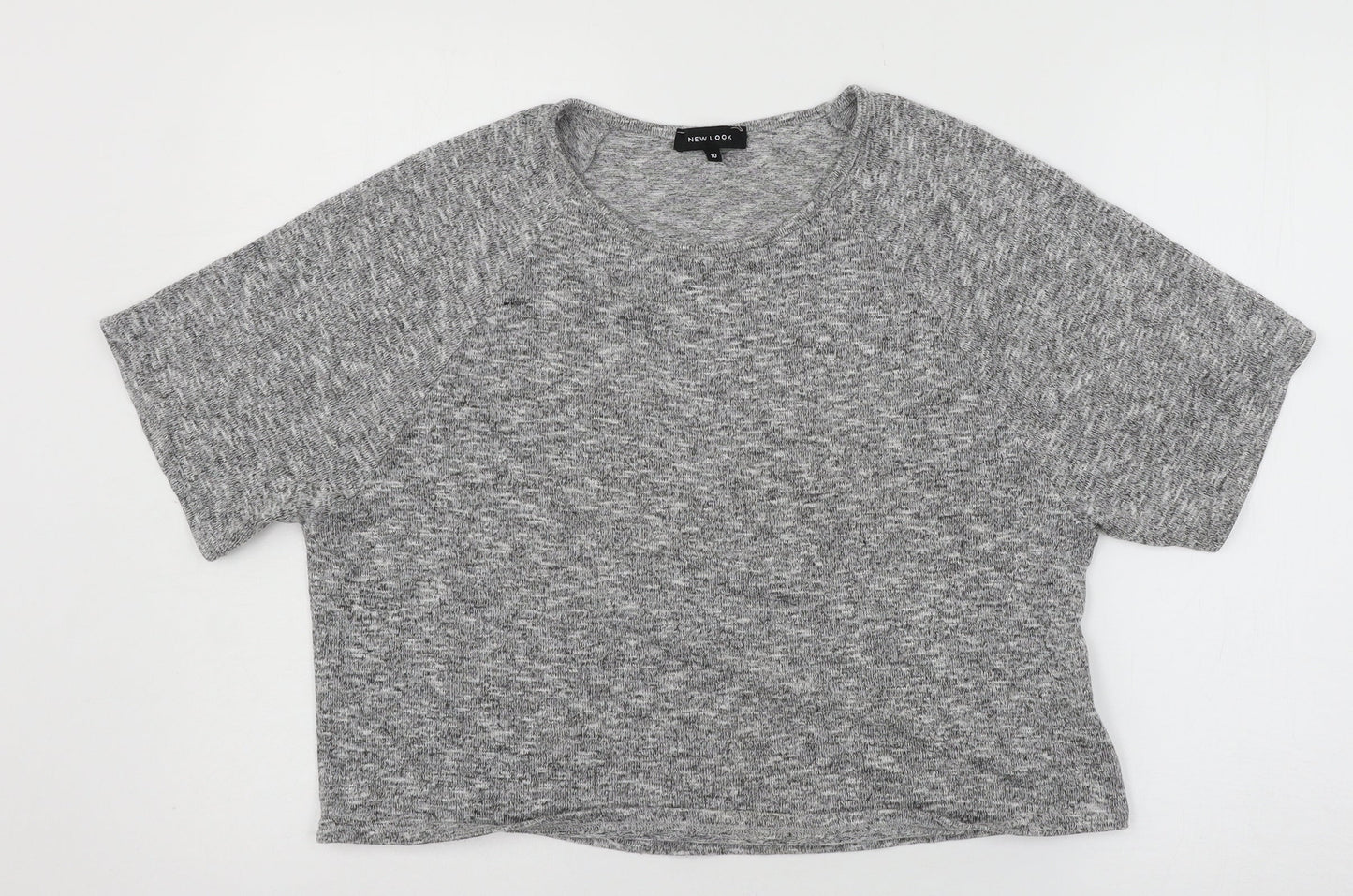 Womens UK Size 10 New Look Grey Basic T-Shirt