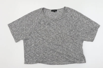Womens UK Size 10 New Look Grey Basic T-Shirt
