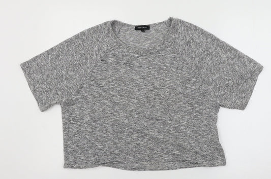 Womens UK Size 10 New Look Grey Basic T-Shirt