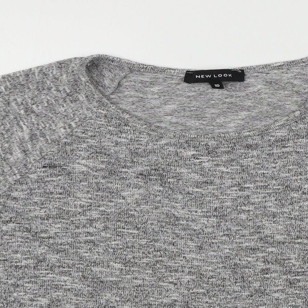 Womens UK Size 10 New Look Grey Basic T-Shirt
