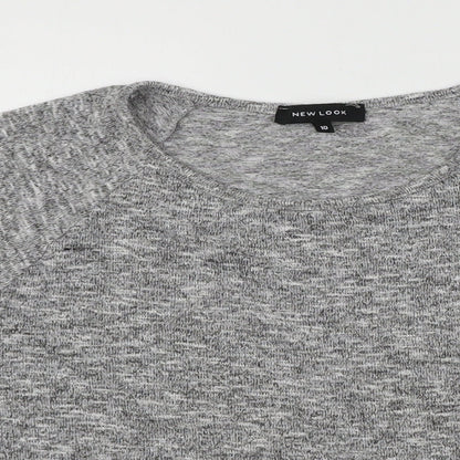 Womens UK Size 10 New Look Grey Basic T-Shirt