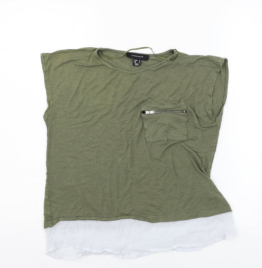 Womens UK Size 12 Atmosphere Green Basic T-Shirt