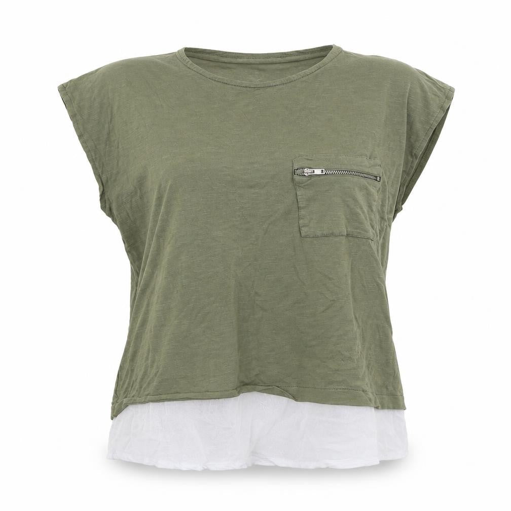 Womens UK Size 12 Atmosphere Green Basic T-Shirt