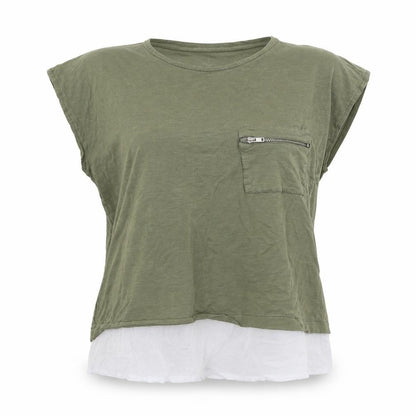 Womens UK Size 12 Atmosphere Green Basic T-Shirt
