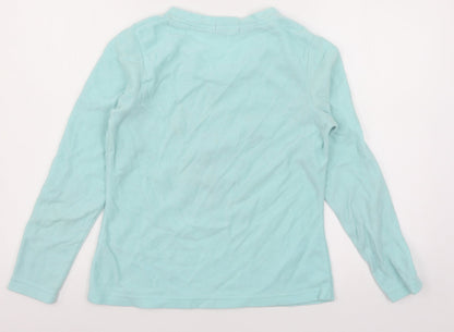 F&F Womens Blue Solid Fleece Top Pyjama Top Size 8  - Polar Bear