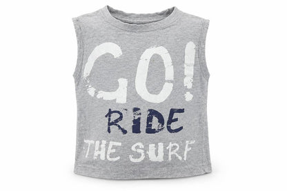 Matalan Boys Grey  Jersey Basic Tank Size 3 Years  - Ride the surf