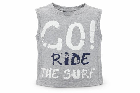 Matalan Boys Grey  Jersey Basic Tank Size 3 Years  - Ride the surf