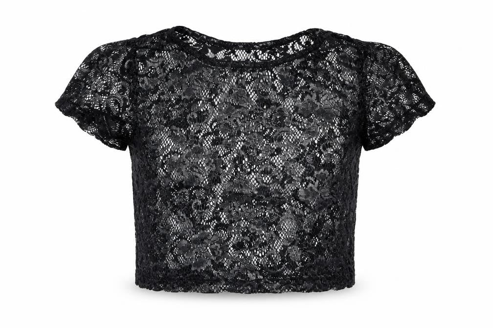 F&F Girls Black Floral  Basic T-Shirt Size 8-9 Years